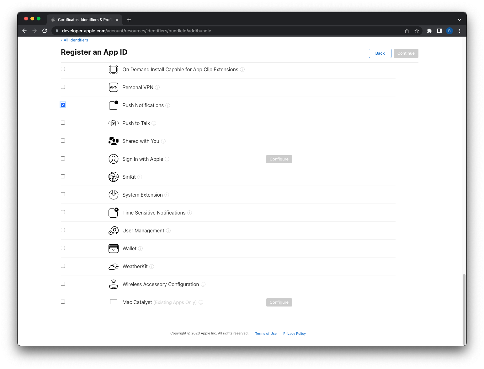 Register an App ID