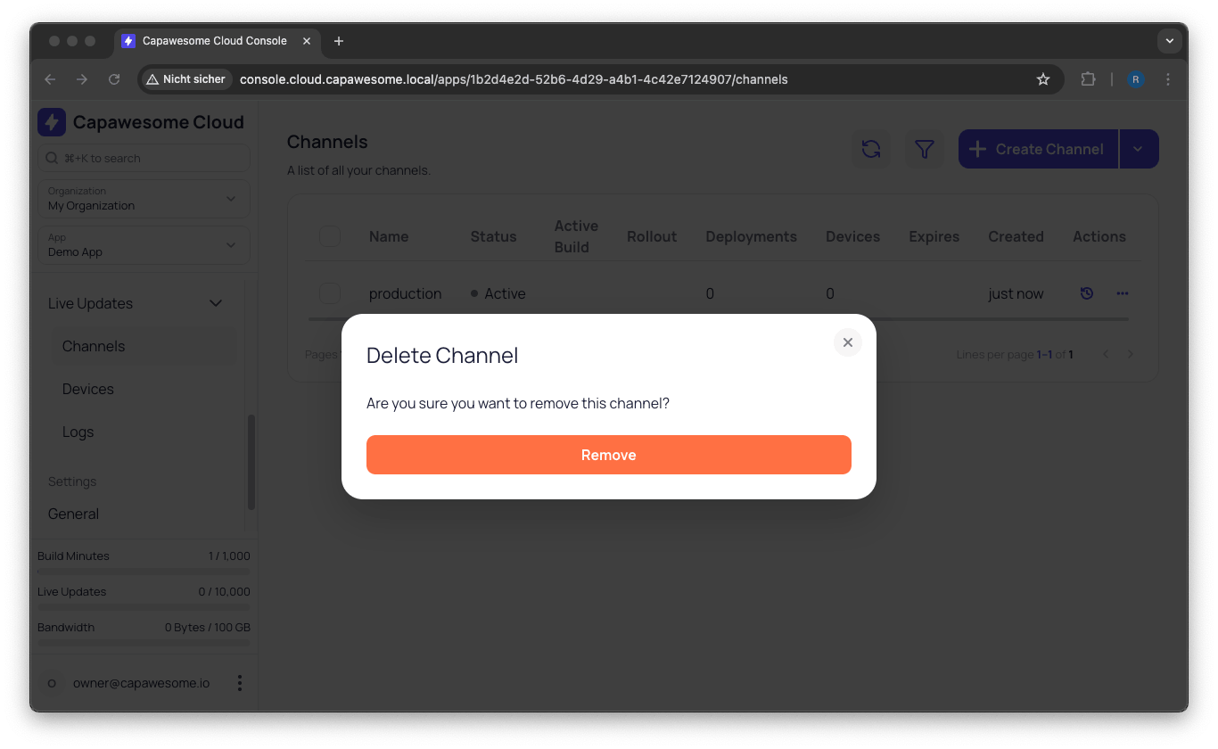 Delete Channel