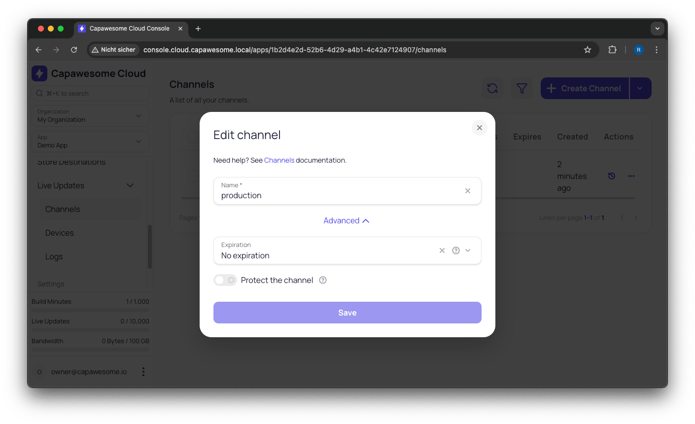 Edit Channel