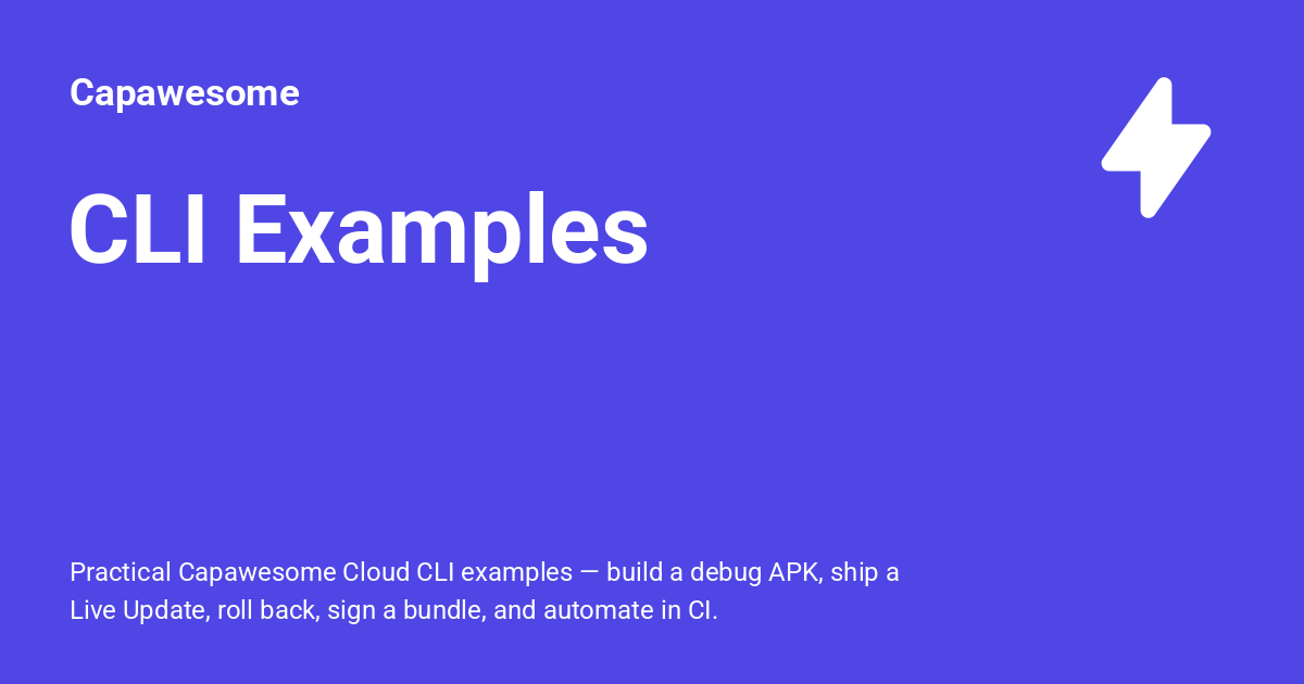CLI Examples - Capawesome