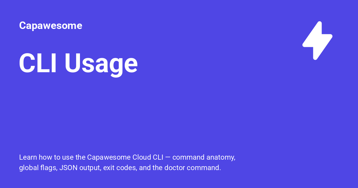 CLI Usage - Capawesome