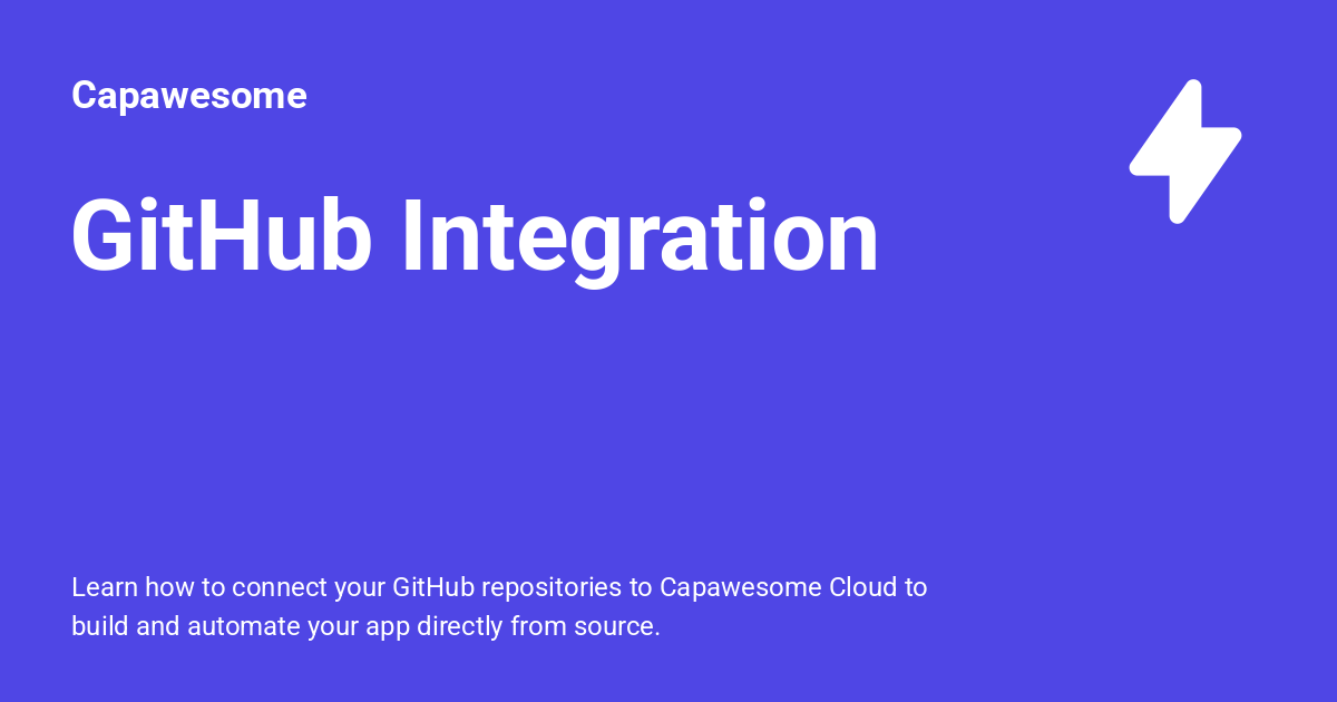 GitHub Integration - Capawesome