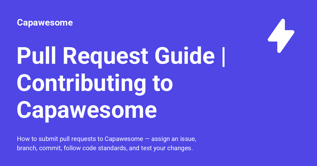 Pull Request Guide | Contributing to Capawesome - Capawesome