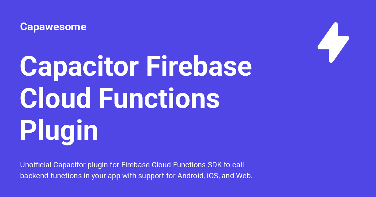 Capacitor Firebase Cloud Functions Plugin - Capawesome