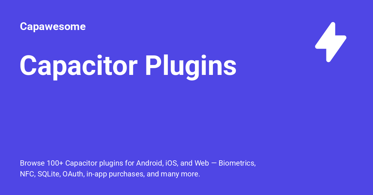 Capacitor Plugins - Capawesome